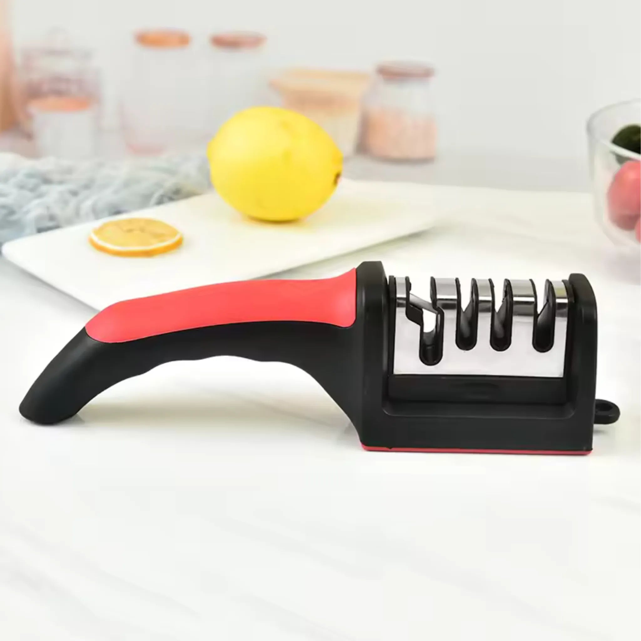 Knife Sharpener Adjustable 4 in 1 Manual Knives and Scissor Sharpener Professional Blade Sharpening Tool Sharpener Stone