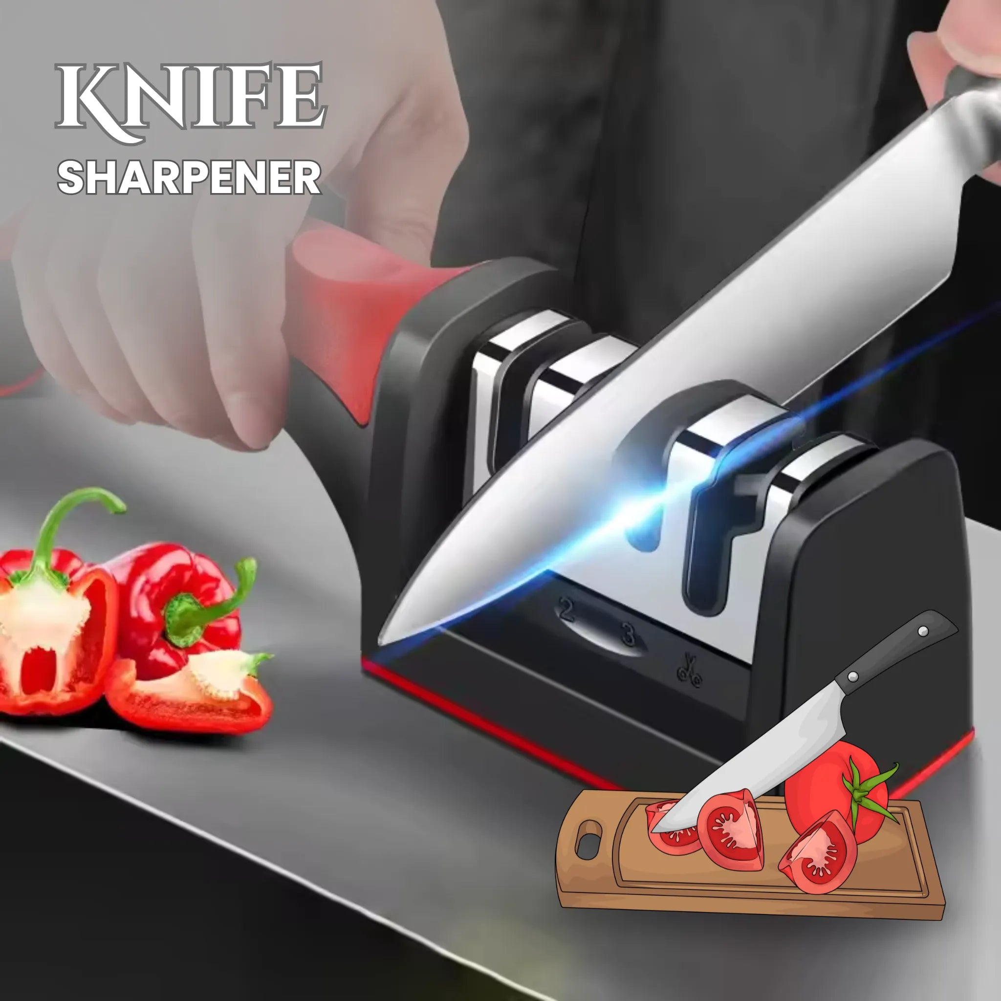 Knife Sharpener Adjustable 4 in 1 Manual Knives and Scissor Sharpener Professional Blade Sharpening Tool Sharpener Stone